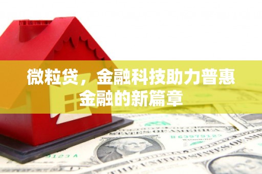 东营微粒贷，金融科技助力普惠金融的新篇章