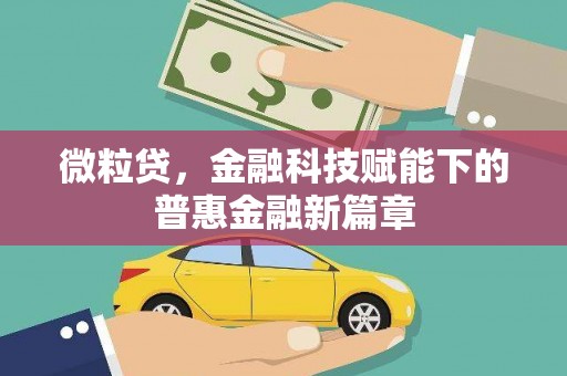东营微粒贷，金融科技赋能下的普惠金融新篇章