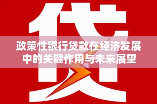 东营政策性银行贷款在经济发展中的关键作用与未来展望