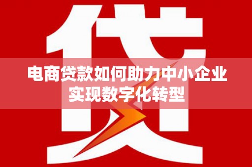 东营电商贷款如何助力中小企业实现数字化转型