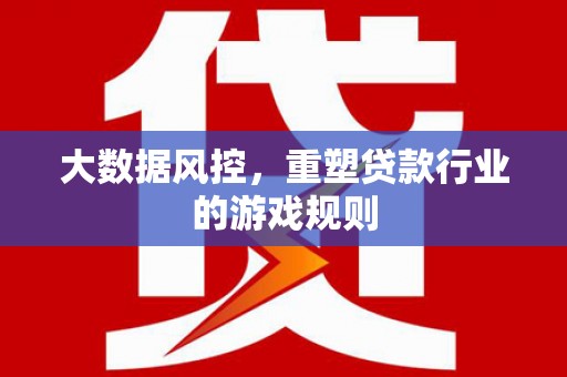 东营大数据风控，重塑贷款行业的游戏规则