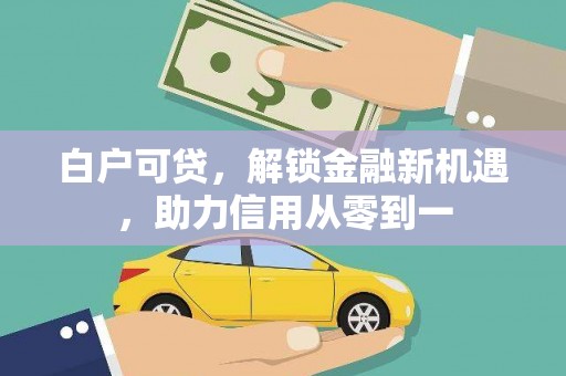 东营白户可贷，解锁金融新机遇，助力信用从零到一
