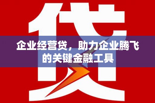 东营企业经营贷，助力企业腾飞的关键金融工具