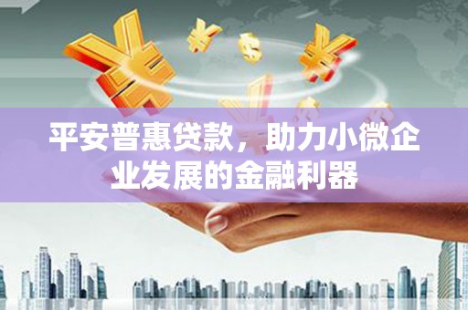 东营平安普惠贷款，助力小微企业发展的金融利器