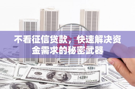 东营不看征信贷款，快速解决资金需求的秘密武器