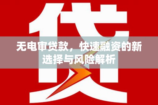 东营无电审贷款，快速融资的新选择与风险解析