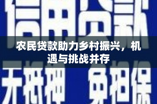 东营农民贷款助力乡村振兴，机遇与挑战并存