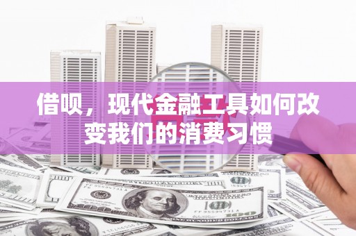东营借呗，现代金融工具如何改变我们的消费习惯