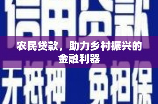 东营农民贷款，助力乡村振兴的金融利器