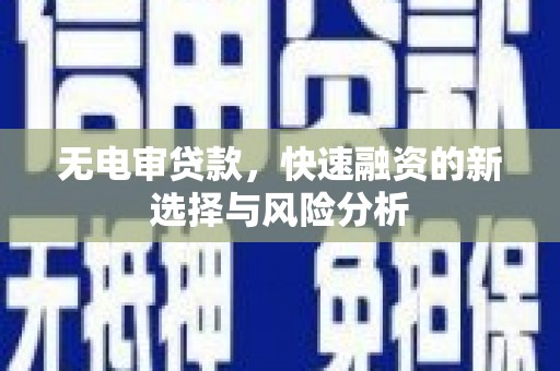 东营无电审贷款，快速融资的新选择与风险分析