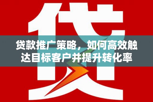 东营贷款推广策略，如何高效触达目标客户并提升转化率