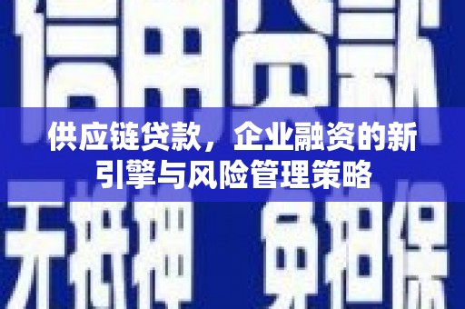 东营供应链贷款，企业融资的新引擎与风险管理策略