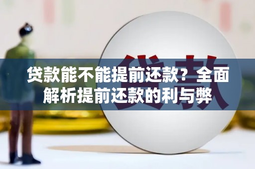 东营贷款能不能提前还款？全面解析提前还款的利与弊