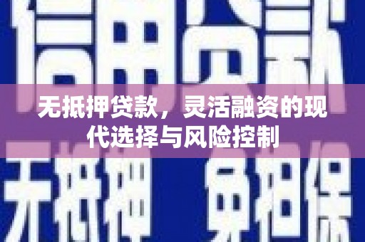东营无抵押贷款，灵活融资的现代选择与风险控制