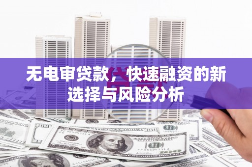 东营无电审贷款，快速融资的新选择与风险分析