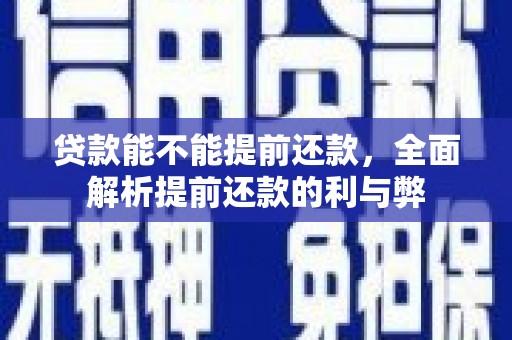 东营贷款能不能提前还款，全面解析提前还款的利与弊