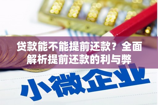 东营贷款能不能提前还款？全面解析提前还款的利与弊