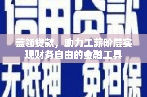 东营蓝领贷款，助力工薪阶层实现财务自由的金融工具