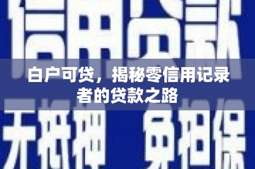 东营白户可贷，揭秘零信用记录者的贷款之路