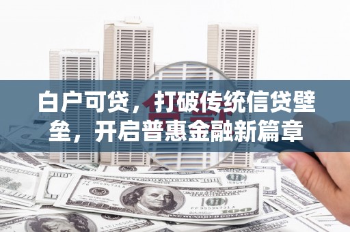 东营白户可贷，打破传统信贷壁垒，开启普惠金融新篇章