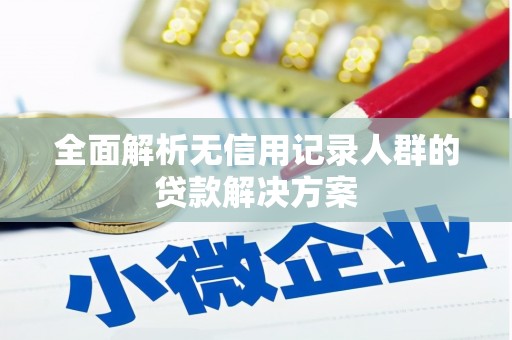 东营全面解析无信用记录人群的贷款解决方案